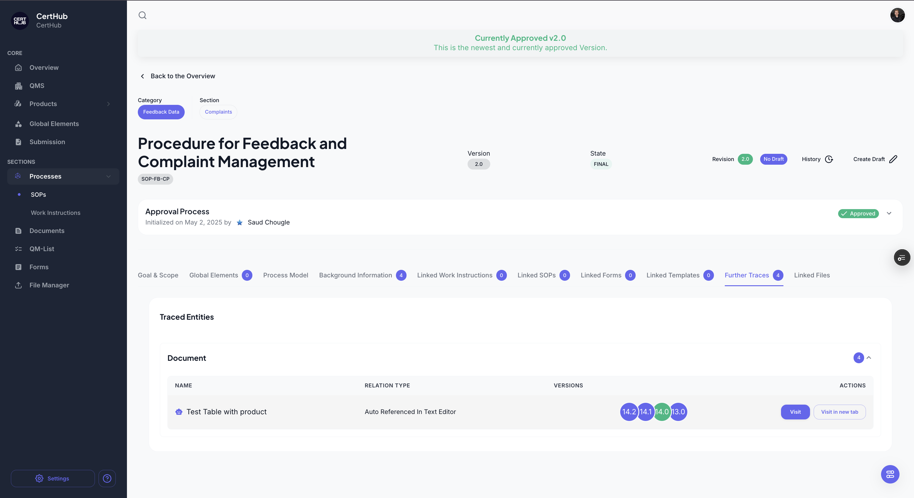 Version Grouping and Color Indicators in Tracer